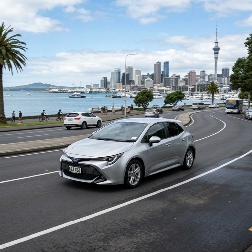 Toyota Yaris Cross driving in Auckland city traffic