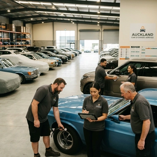 Oil Pro team providing car storage and maintenance service in Auckland