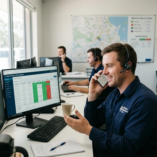 Customer booking mobile mechanic service over the phone during holidays